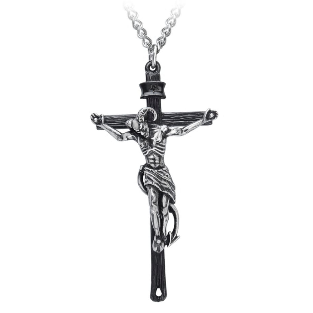 Crucifaustan Pendant Demon Cross Necklace by Alchemy Gothic