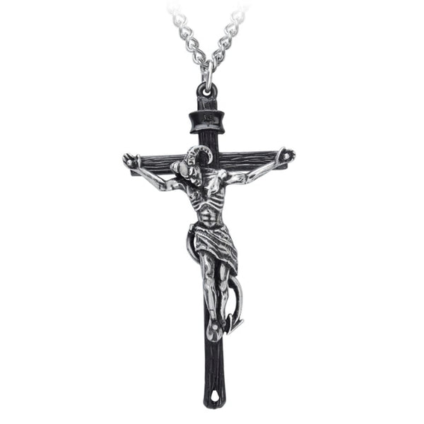 Crucifaustan Pendant Demon Cross Necklace by Alchemy Gothic