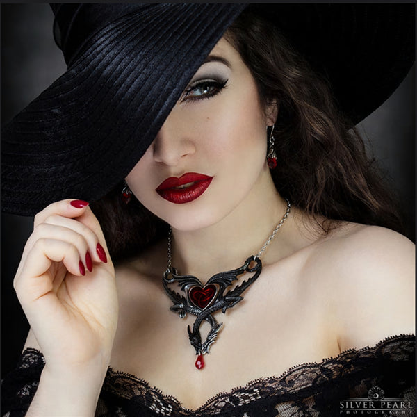 The Confluence of Opposites Dragon Heart Necklace by Alchemy Gothic
