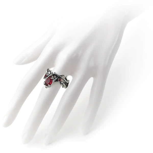 Passion Red Crystal Ring by Alchemy Gothic