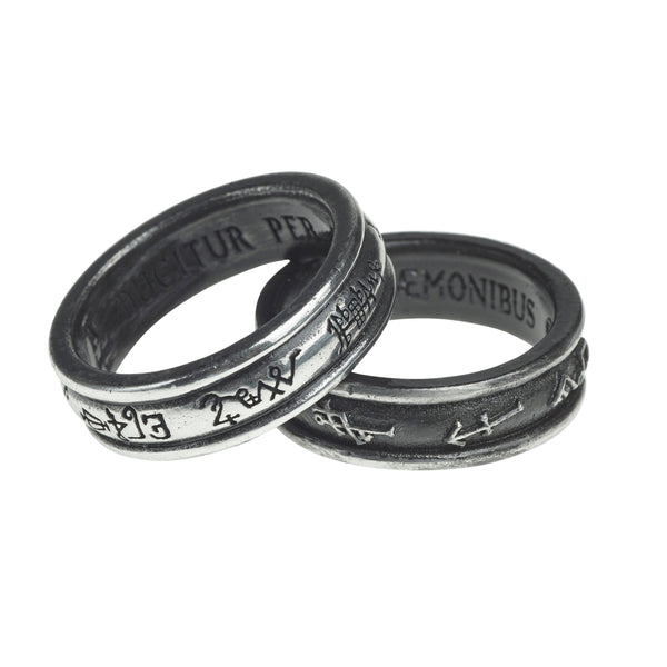 Demon Black & Angel White Ring - Alchemy Gothic Stackable Matching Ringbands