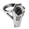 RIP Black Rose Coffin Ring by Alchemy Gothic