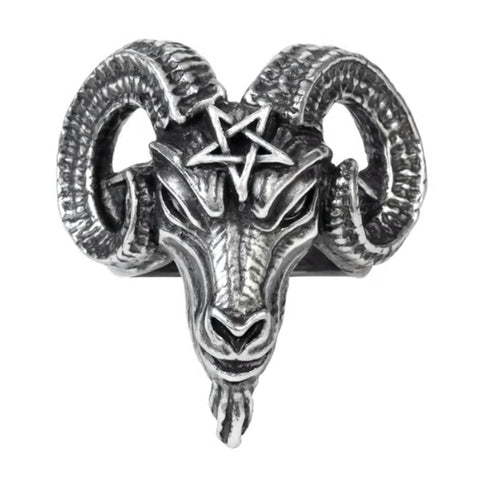 Baphomet Pentagram Mens Ring by Alchemy Gothic