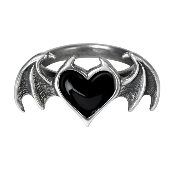 Black Soul Demon Heart Ring by Alchemy Gothic