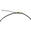 DragonWeave Paw Circle Charm Necklace and Earring Set, Antique Brass Black Leather Choker and Leverback Earrings