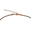 DragonWeave Celtic Open Knot Charm Necklace and Earring Set, Antique Copper Brown Leather Choker and Leverback Earrings