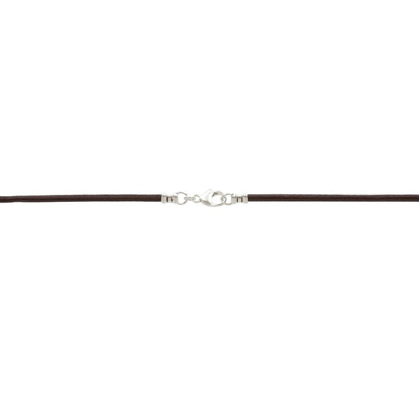 Greek Leather Cord 1.5mm Brown with Sterling Silver Clasp 16