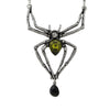 Emerald Venom Crystal Spider Necklace by Alchemy Gothic