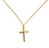 14k Gold-Filled Flat Unisex Cross Pendant Necklace, 18" Chain with 1 1/4" Extender