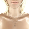 Ichthus/Ichthys Jesus Fish Cross Charm Pendant Necklace, Adjustable Sterling Silver