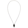 Modern Men's Genuine Black Lava Rock Diamond Pendant on Stainless Steel Chain Necklace, 27"