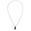 Modern Men's Genuine Black Lava Rock Kite Pendant on Stainless Steel Chain Necklace, 27"