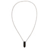 Modern Men's Genuine Black Lava Rock Point Pendant on Stainless Steel Chain Necklace, 27"