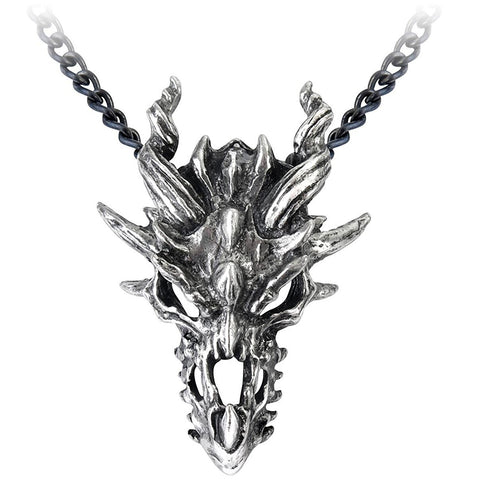 Dragon Skull Pendant Necklace by Alchemy Gothic