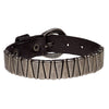 Modern Gothic Gunmetal Steel Triangles Black Leather Mens Bracelet