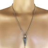 Pewter Arrowhead Pendant with Extra Large Bail, on Men's Heavy Curb Chain Necklace, 24"