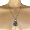 Pewter Celtic Double Dragon Pendant with Extra Large Bail, on Men's Heavy Curb Chain Necklace, 24"