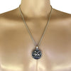 Pewter Dragon Pentagram Pendant with Extra Large Bail, on Men's Heavy Curb Chain Necklace, 24"