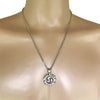 Pewter Tribal Sun Spiral Pendant with Extra Large Bail, on Men's Heavy Curb Chain Necklace, 24"