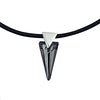 Reversible Dark Rainbow Swarovski Crystal Spike Pendant Necklace on Sterling Silver Black Leather Cord