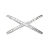 Criss Cross X Cubic Zirconia CZ Sterling Silver Engagement Eternity Fashion Ring