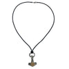 Steampunk Thor's Hammer Mjolnir Pewter Pendant on Black Leather Cord Men's Necklace, 26"