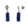 Ocean Blue Swarovski Crystal Druzy Silver Necklace and Earring Set