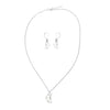 Swarovski Crystal Moon Pendant Silver Necklace and Earring Set