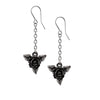 Black Rose Dropper Earrings by Alchemy Gothic