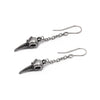 Rabenschadel Schlenker Raven Skull Dangle Earrings by Alchemy Gothic