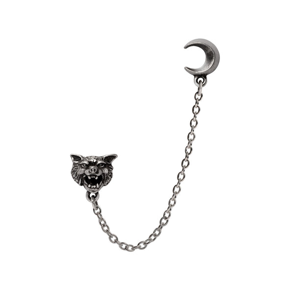 Howl Wolf Head Multi-Piercing Single Earring by Alchemy Gothic