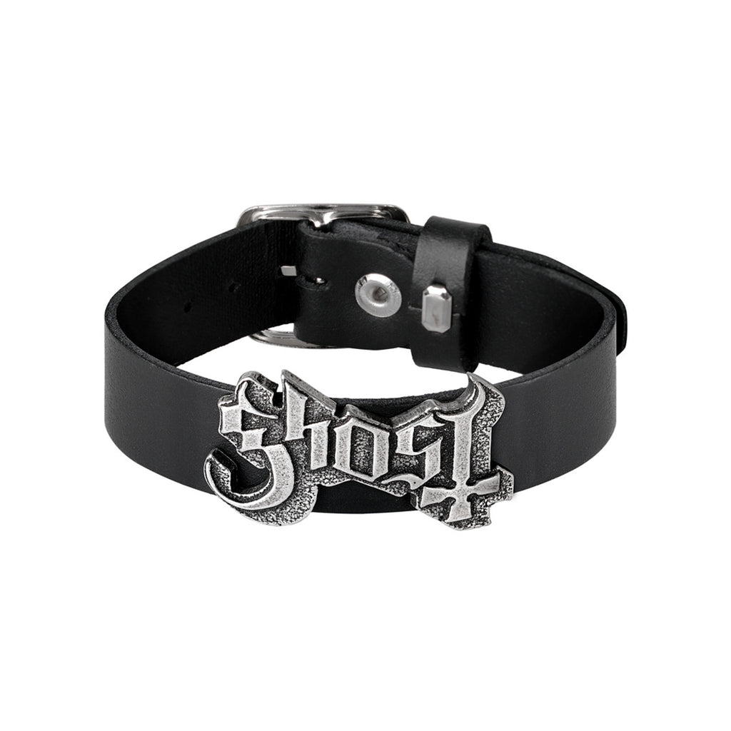 Ghost Band Logo Leather Wrist Strap Bracelet by Alchemy Gothic