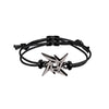 Metallica Ninja Star Cord Bracelet by Alchemy Gothic