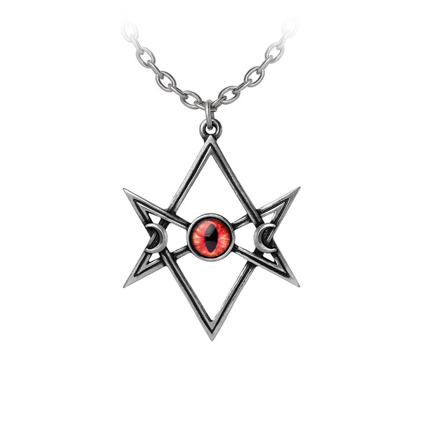 Unicursal Hex Evil Eye Pendant Necklace by Alchemy Gothic