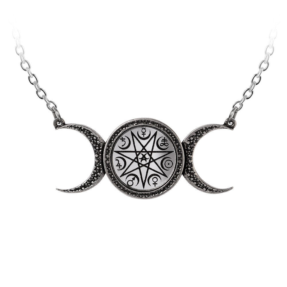 The Magical Phase Triple Moon Necklace by Alchemy Gothic