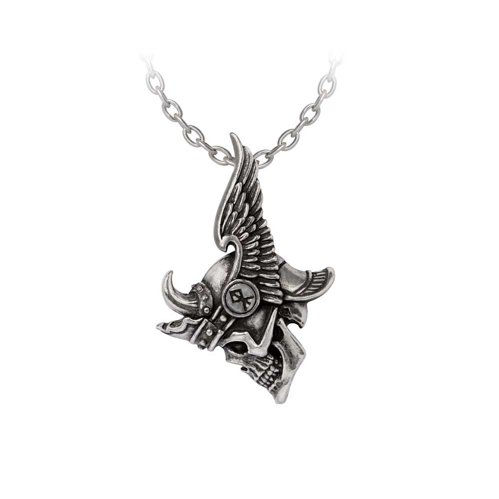 Journey to Valhalla Viking Skull Pendant Necklace by Alchemy Gothic