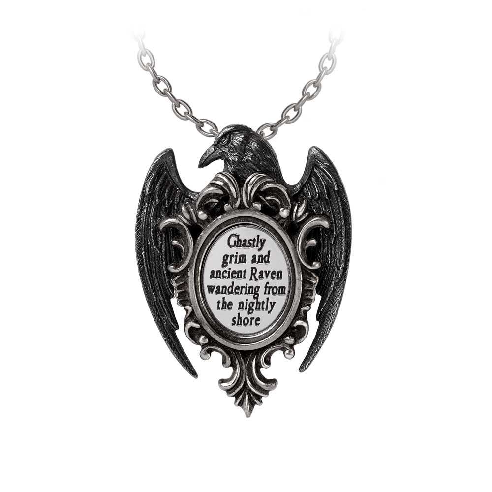 Quoth the Raven Mirror Poem Pendant Necklace by Alchemy Gothic