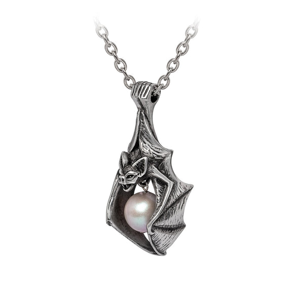 Vampire's Eye Bat Pearl Pendant Necklace by Alchemy Gothic