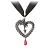 Vouivre Dragon Heart Crystal Pendant Necklace by Alchemy Gothic