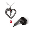 Vouivre Dragon Heart Crystal Pendant Necklace by Alchemy Gothic