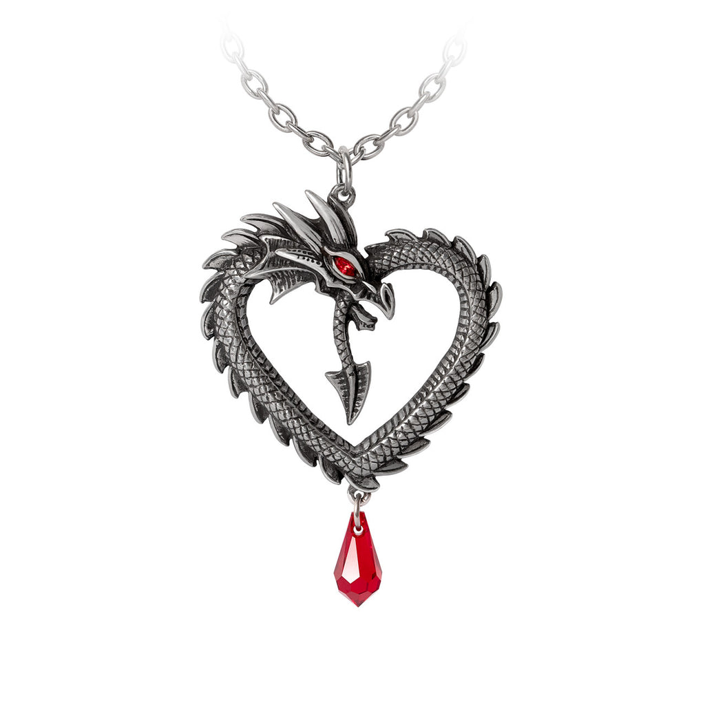 Vouivre Dragon Heart Crystal Pendant Necklace by Alchemy Gothic