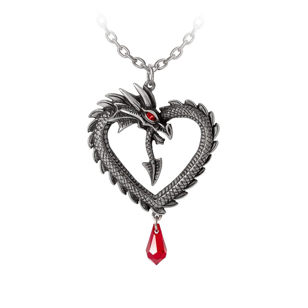 Vouivre Dragon Heart Crystal Neckwear Pendant by Alchemy Gothic