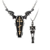 Undying Homage Winged Coffin Skeleton Couples Necklaces by Alchemy Gothic