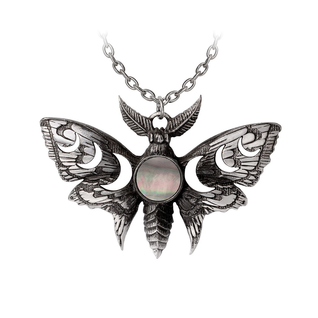 Lunar Moth Moon Pendant Necklace by Alchemy Gothic