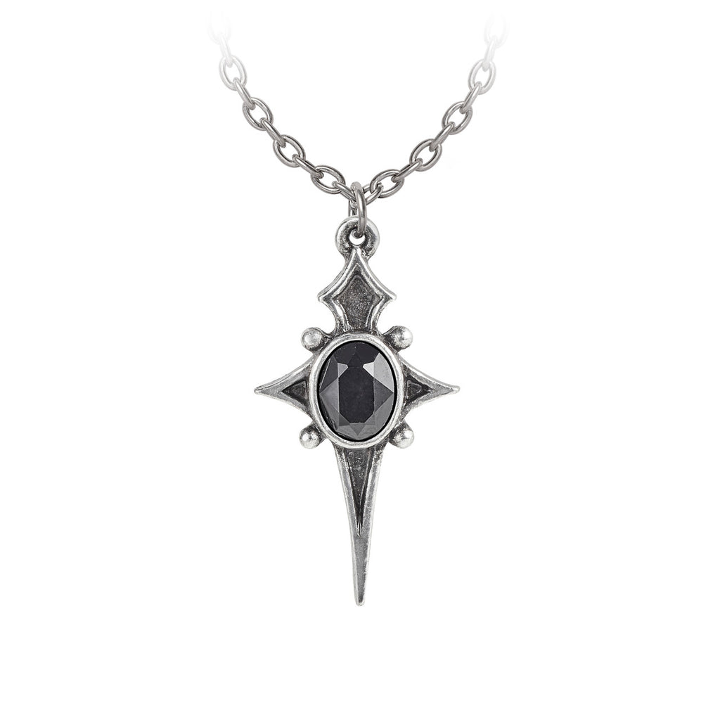 Sterne Leben Black Crystal Star Pendant Necklace by Alchemy Gothic