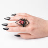 Black Widow Red Crystal Spider Ring by Alchemy Gothic