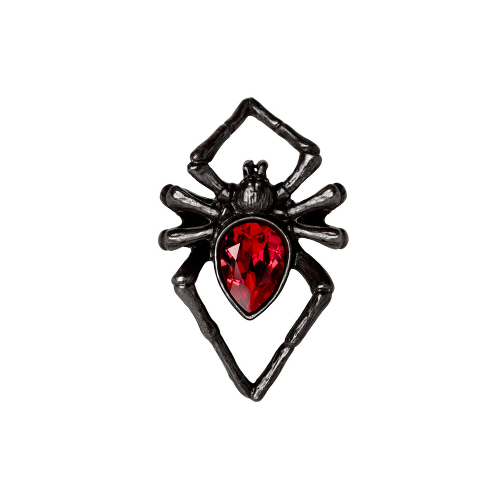 Black Widow Red Crystal Spider Ring by Alchemy Gothic