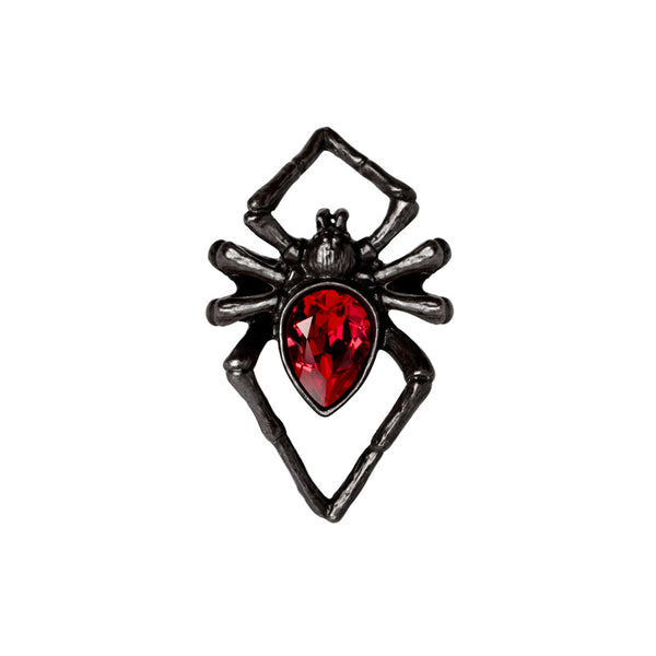 Black Widow Red Crystal Spider Ring by Alchemy Gothic