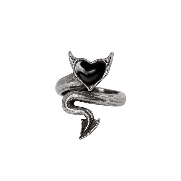 Devil Black Heart Ring Ring by Alchemy Gothic