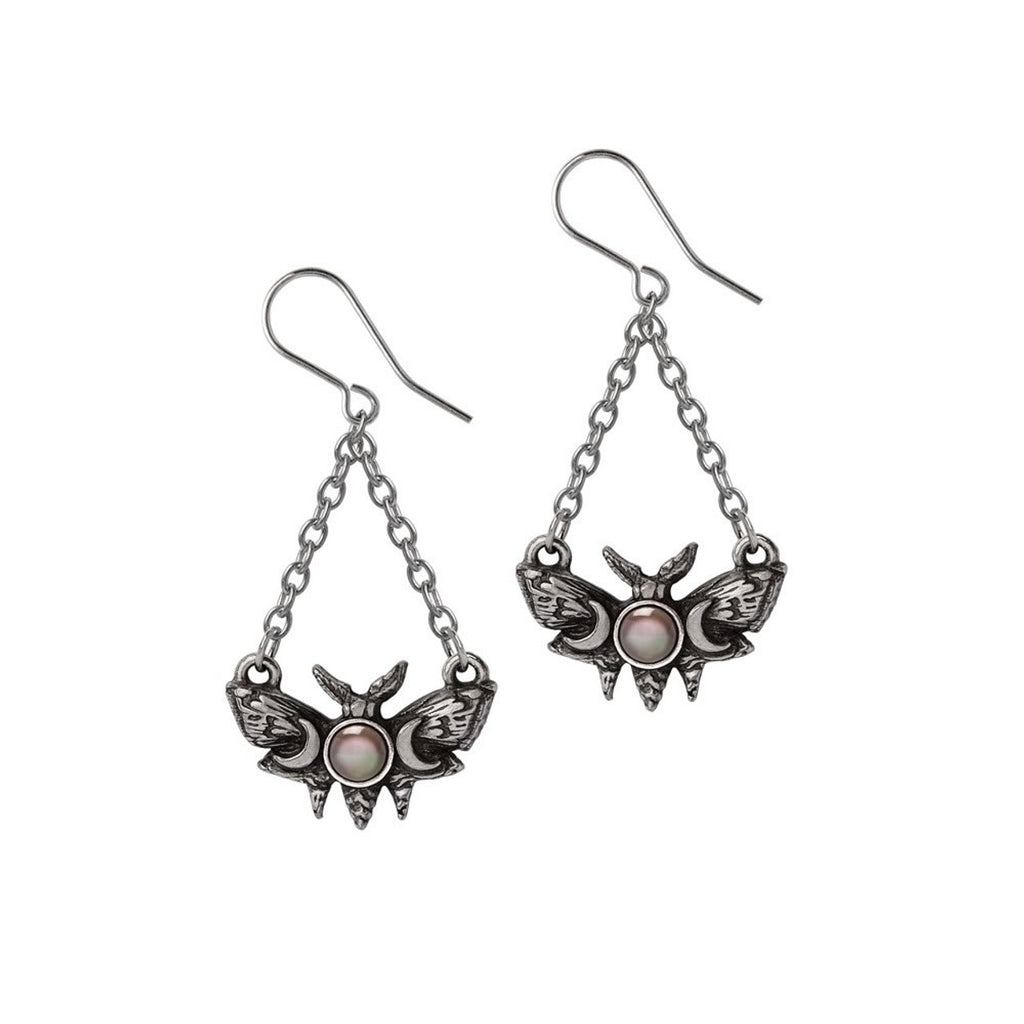 Lunar Moth Moon Earrings by Alchemy Gothic